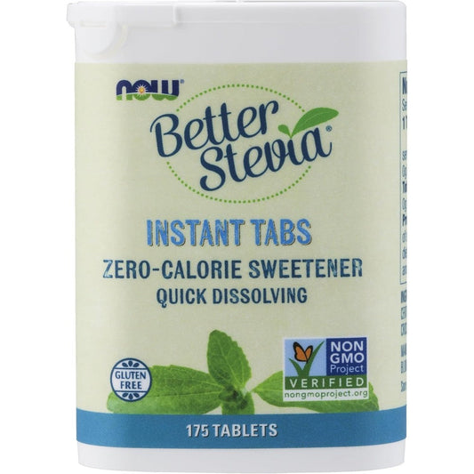 NOW Foods Better Stevia Instant Tablets front view packaging