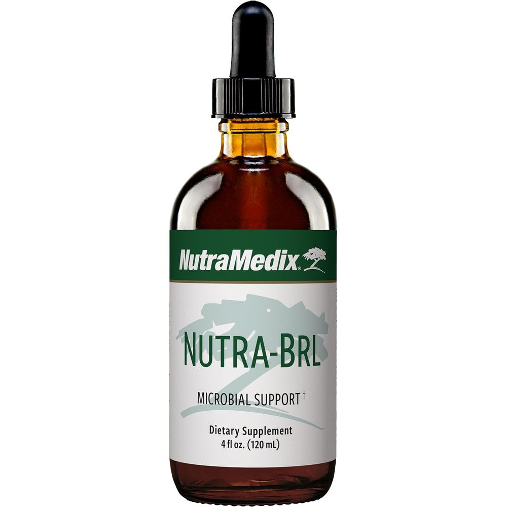 NutraMedix Nutra-BRL Immune Support Supplement 4 Ounce bottle front view showing liquid dropper cap.