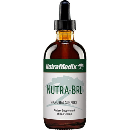 NutraMedix Nutra-BRL Immune Support Supplement 4 Ounce bottle front view showing liquid dropper cap.