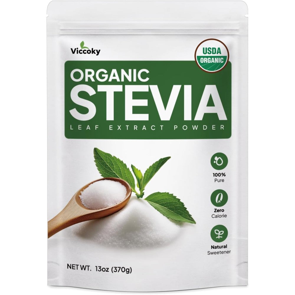 Viccoky Organic Stevia Plant Extract Powder front view packaging