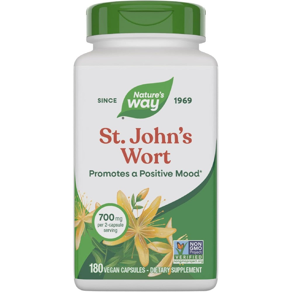 Nature's Way St. John's Wort 700mg vegan capsules front view