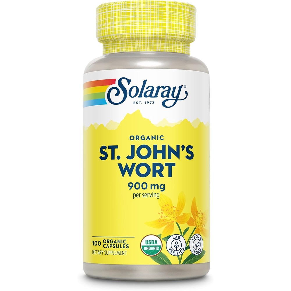 Solaray Organic St Johns Wort 900mg bottle front view