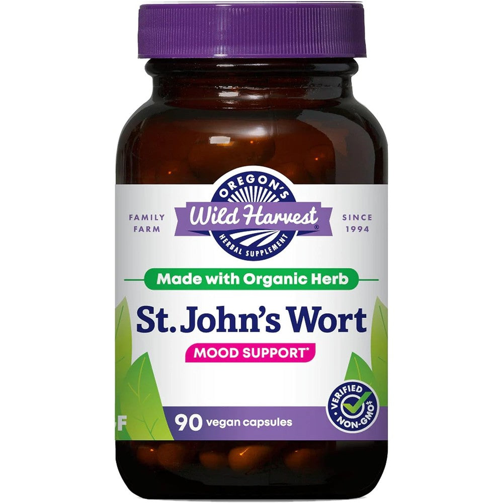 Oregon's Wild Harvest St. John's Wort supplement bottle front view