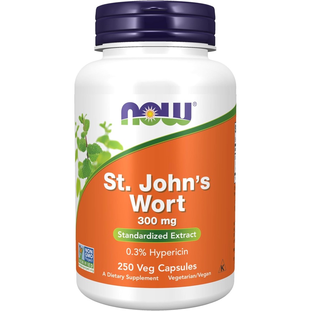 Now Foods St. John's Wort 300mg 250 Capsules bottle front view