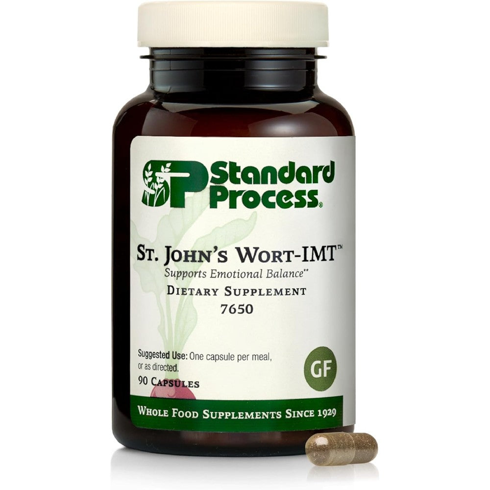 Standard Process St Johns Wort IMT 90 capsules bottle front view for emotional balance