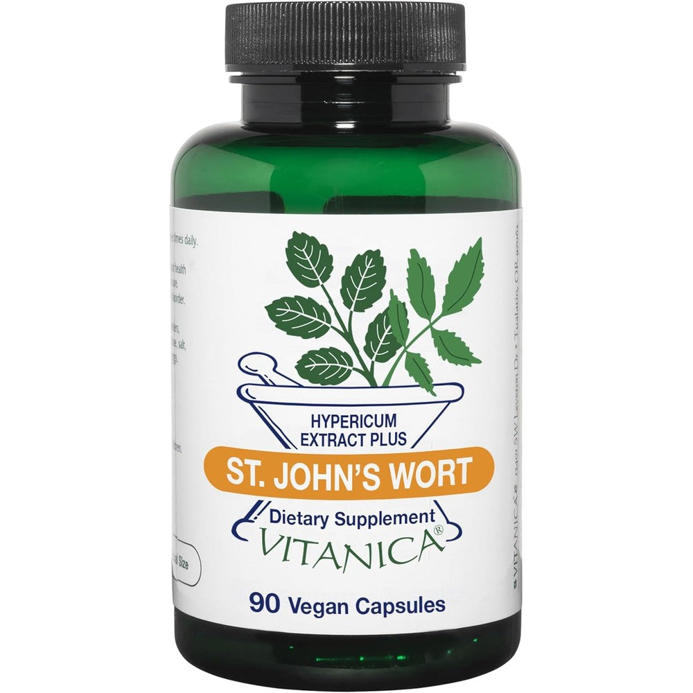 Vitanica St Johns Wort 300mg front view bottle of mood support supplement