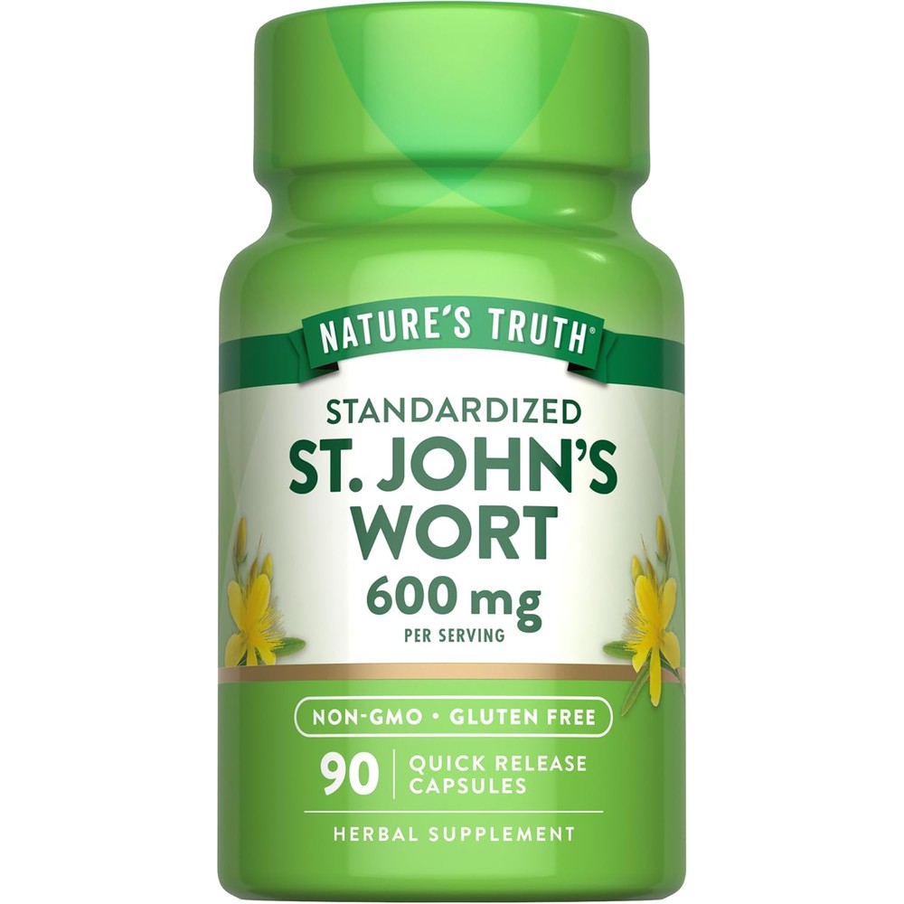 Nature's Truth St John's Wort 600mg 90 capsules front view mood support supplement