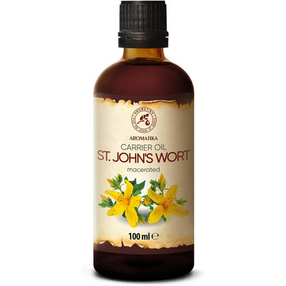 Aromatika St Johns Wort Infused Oil 100ml front view bottle for natural skincare.