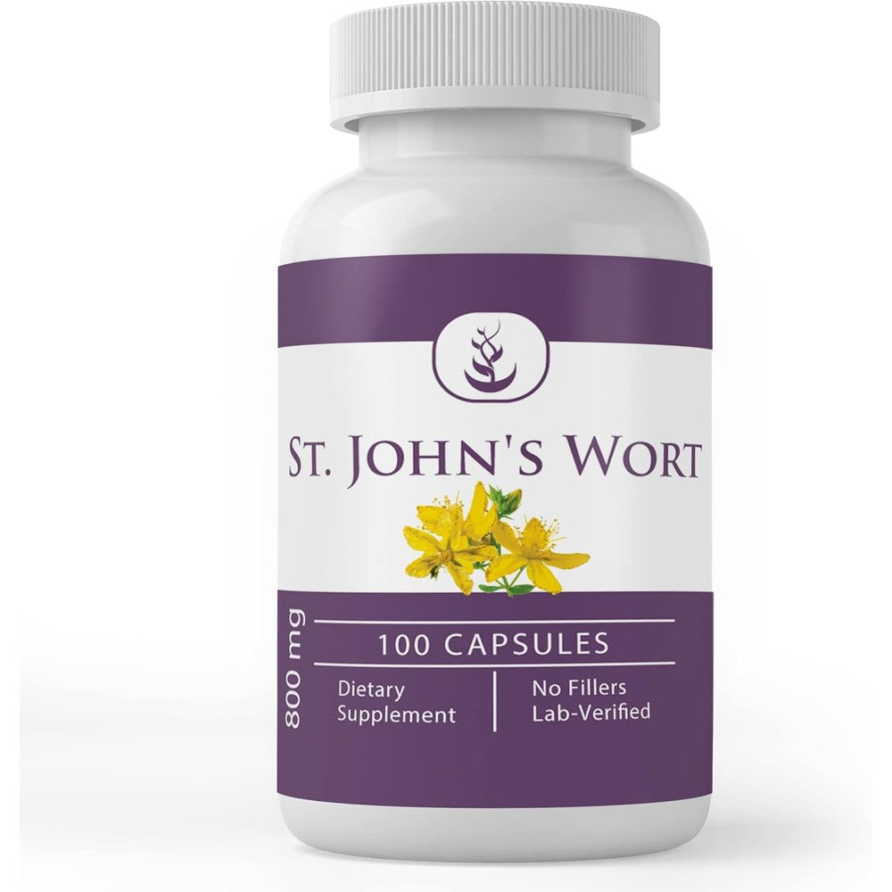 Pure Original Ingredients St Johns Wort 100 Capsules front view for natural mood support