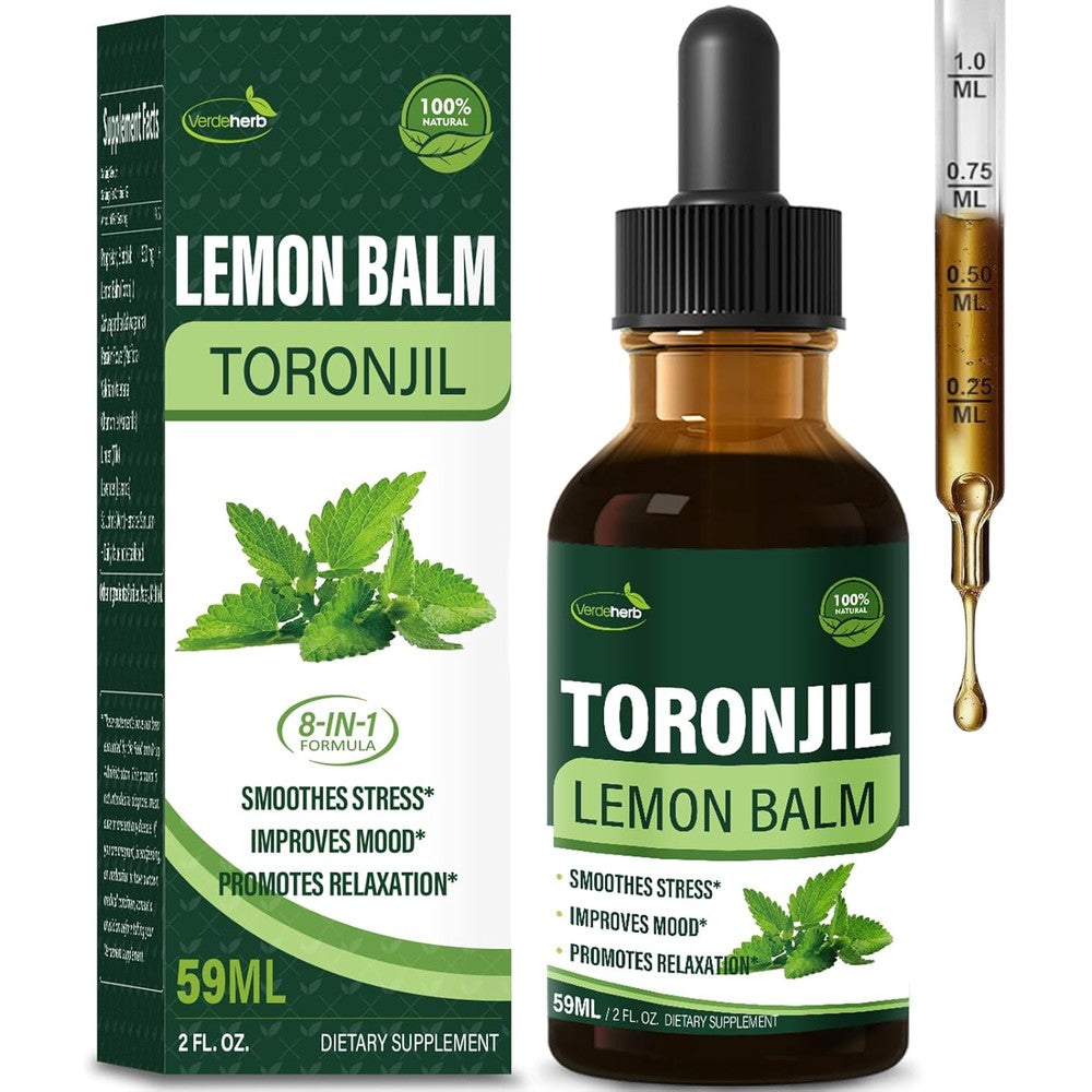 Verdeherb Natural Herbal Extract Lemon Balm front view showcasing authentic packaging.