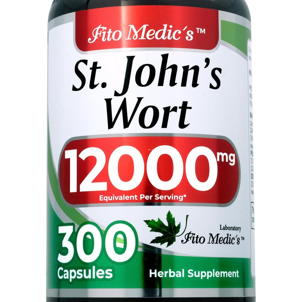 Fito Medic's St. John's Wort 300 capsules front view showing authentic imported label.