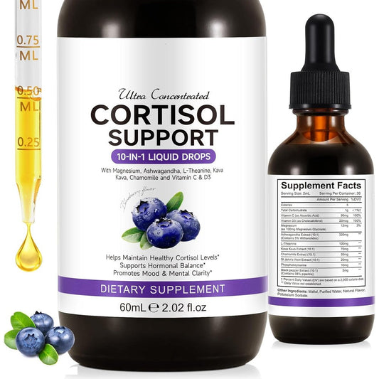 WELOSUER Cortisol Balance Liquid Supplement front view bottle for stress relief