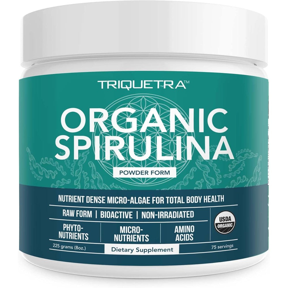 Triquetra Health Organic Spirulina Powder front packaging view
