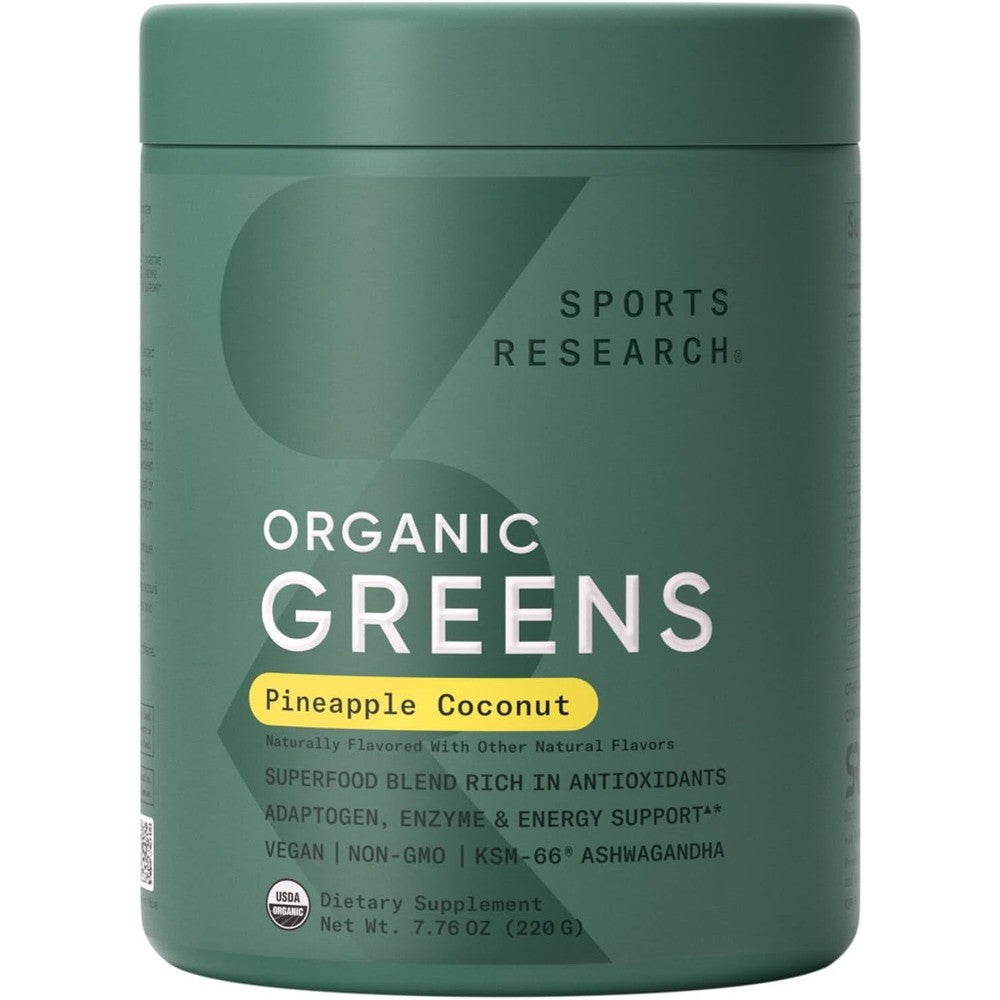 Sports Research Organic Greens Superfood Powder front view authentic USA import supplement