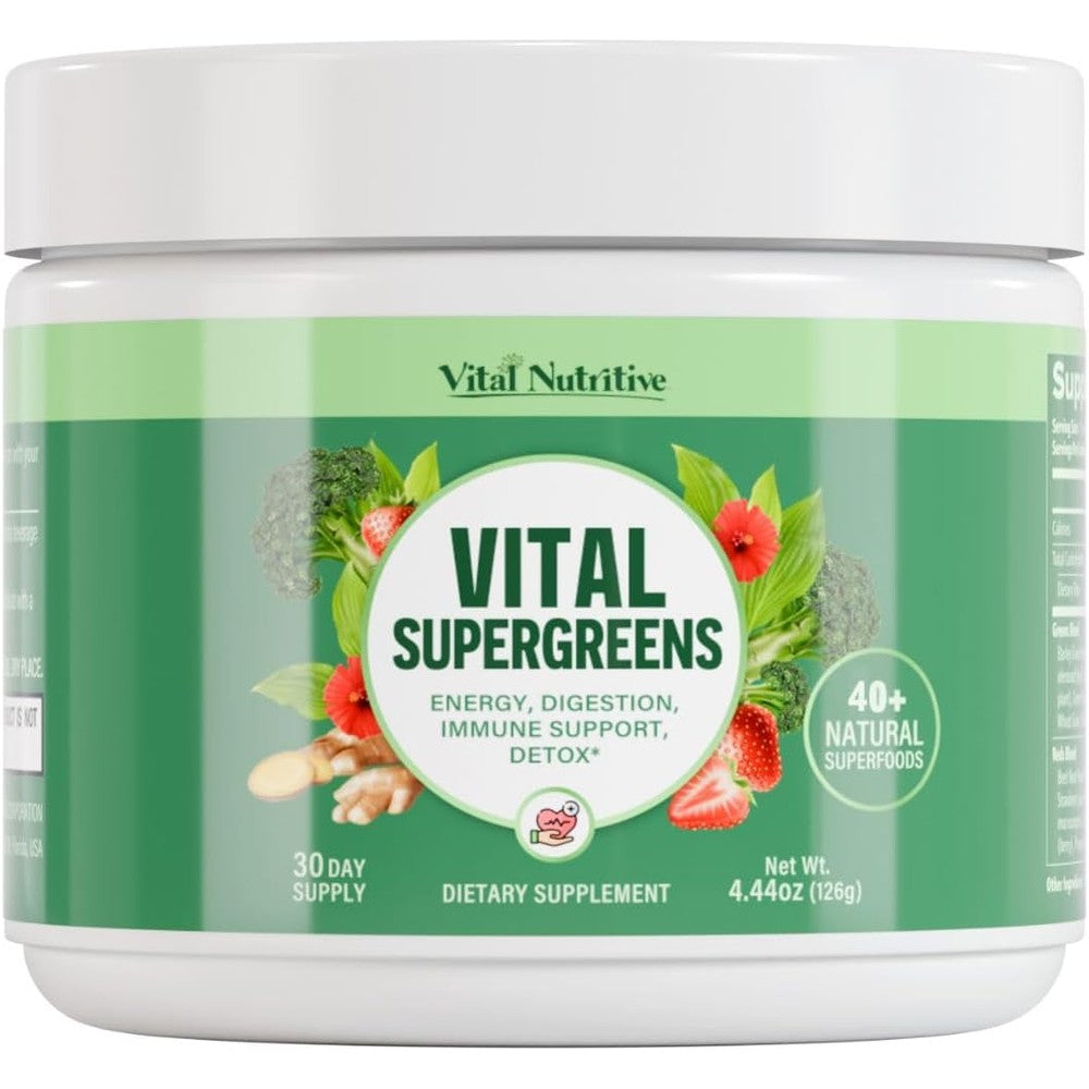 Vital Nutritive Vital Supergreens superfood powder front view packaging