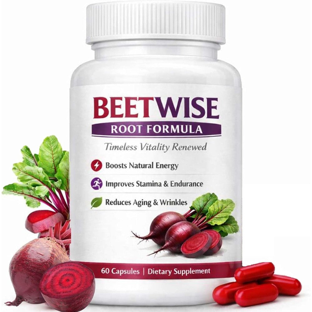 Tufonra Beetwise Root Formula bottle front view for organic energy support.
