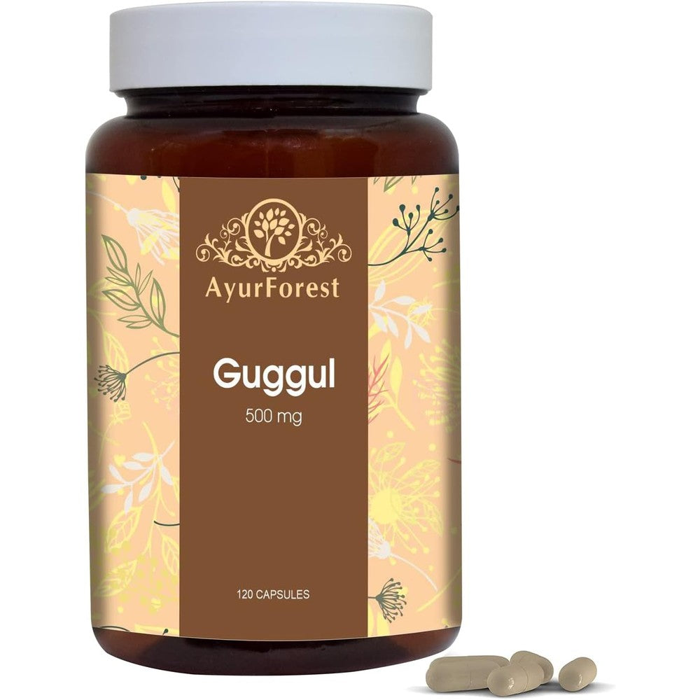 Ayurforest Guggul Vegie Capsules bottle front view for heart health