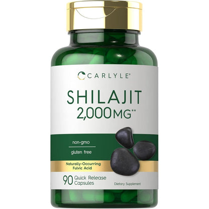 Carlyle Shilajit Capsules 2000mg front view authentic dietary supplement