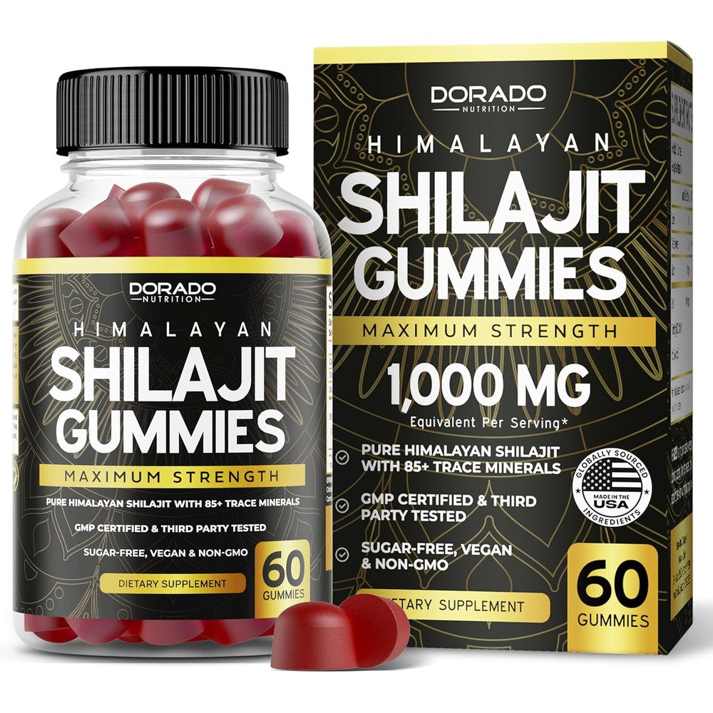 Dorado Nutrition Shilajit Gummies front view bottle for premium energy supplements