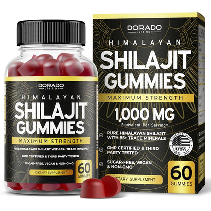Dorado Nutrition Shilajit Gummies front view bottle for premium energy supplements