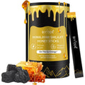 Auixopi Pure Shilajit Honey Sticks front view of black cylindrical container