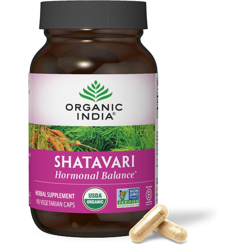 Organic India Shatavari herbal supplement bottle front view