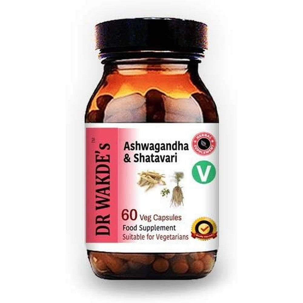Dr Wakde's Ashwagandha and Shatavari capsules bottle front view