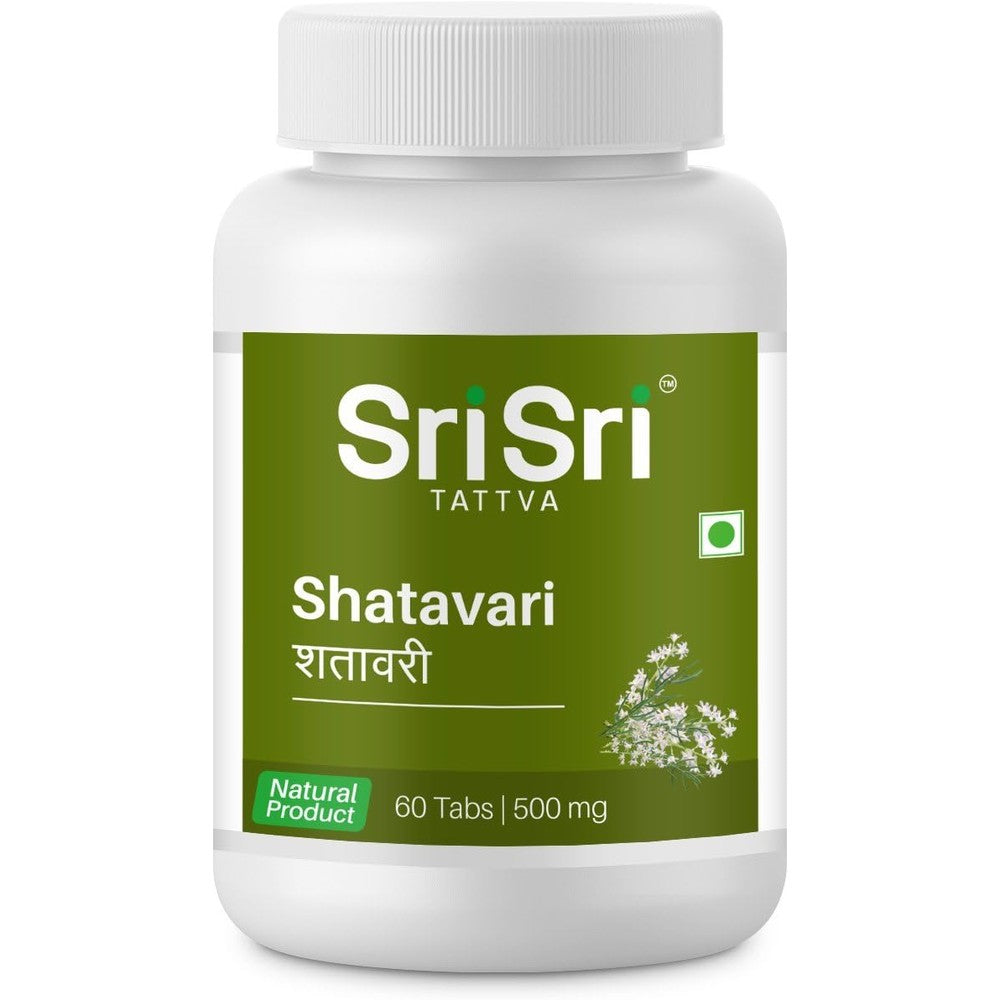 Sri Sri Tattva Shatavari Ayurvedic tablets bottle front view herbal supplement