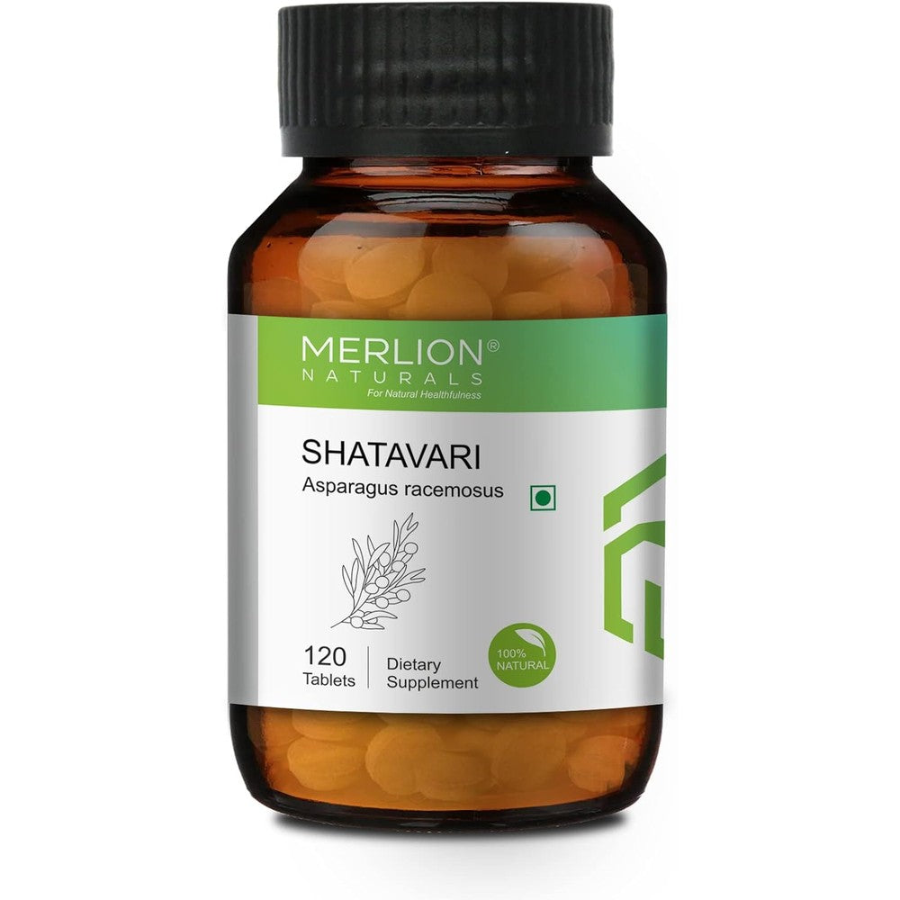 Merlion Naturals Shatavari Tablets 500mg front view herbal supplement