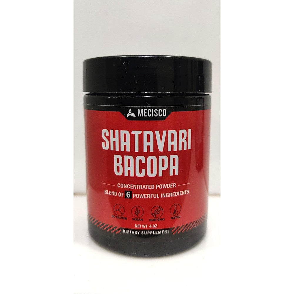 Mecisco 6in1 Organic Shatavari and Ashwagandha Powder front jar view for natural hormone balance
