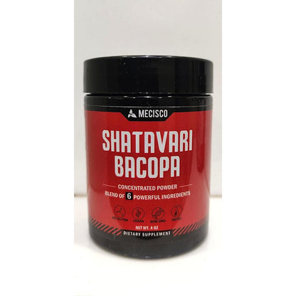 Mecisco 6in1 Organic Shatavari and Ashwagandha Powder front jar view for natural hormone balance