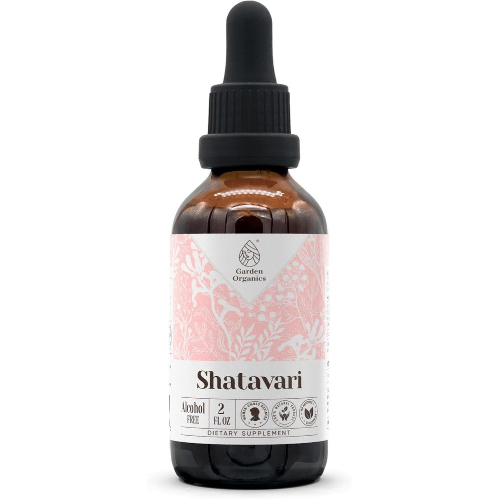 Garden Organics Shatavari Alcohol Free Tincture 60ml front bottle view for women wellness
