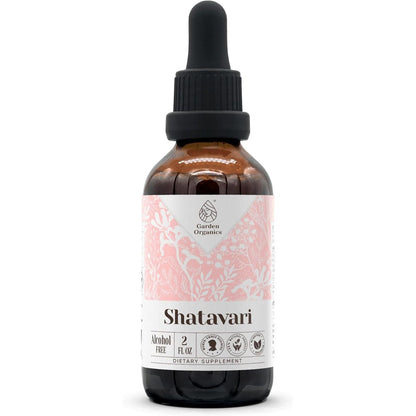 Garden Organics Shatavari Alcohol Free Tincture 60ml front bottle view for women wellness