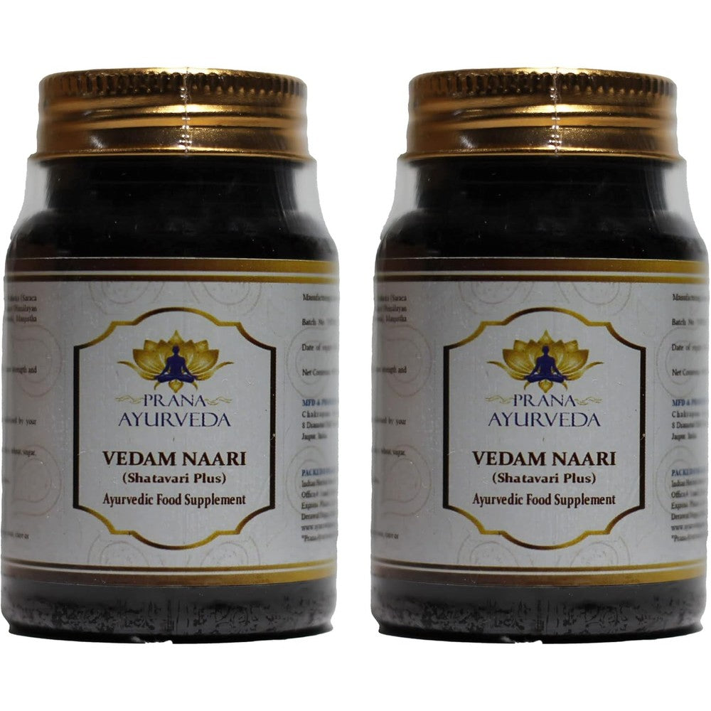 Prana Ayurveda Shatavari Plus Vedam Naari 700 Milligrams front view bottle for women hormonal health balance