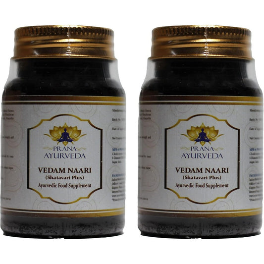 Prana Ayurveda Shatavari Plus Vedam Naari 700 Milligrams front view bottle for women hormonal health balance