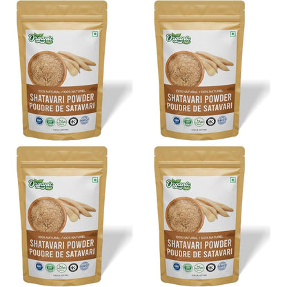 Organic Zing Shatavari Powder 227 Grams pouch front view showing organic wellness supplement packaging