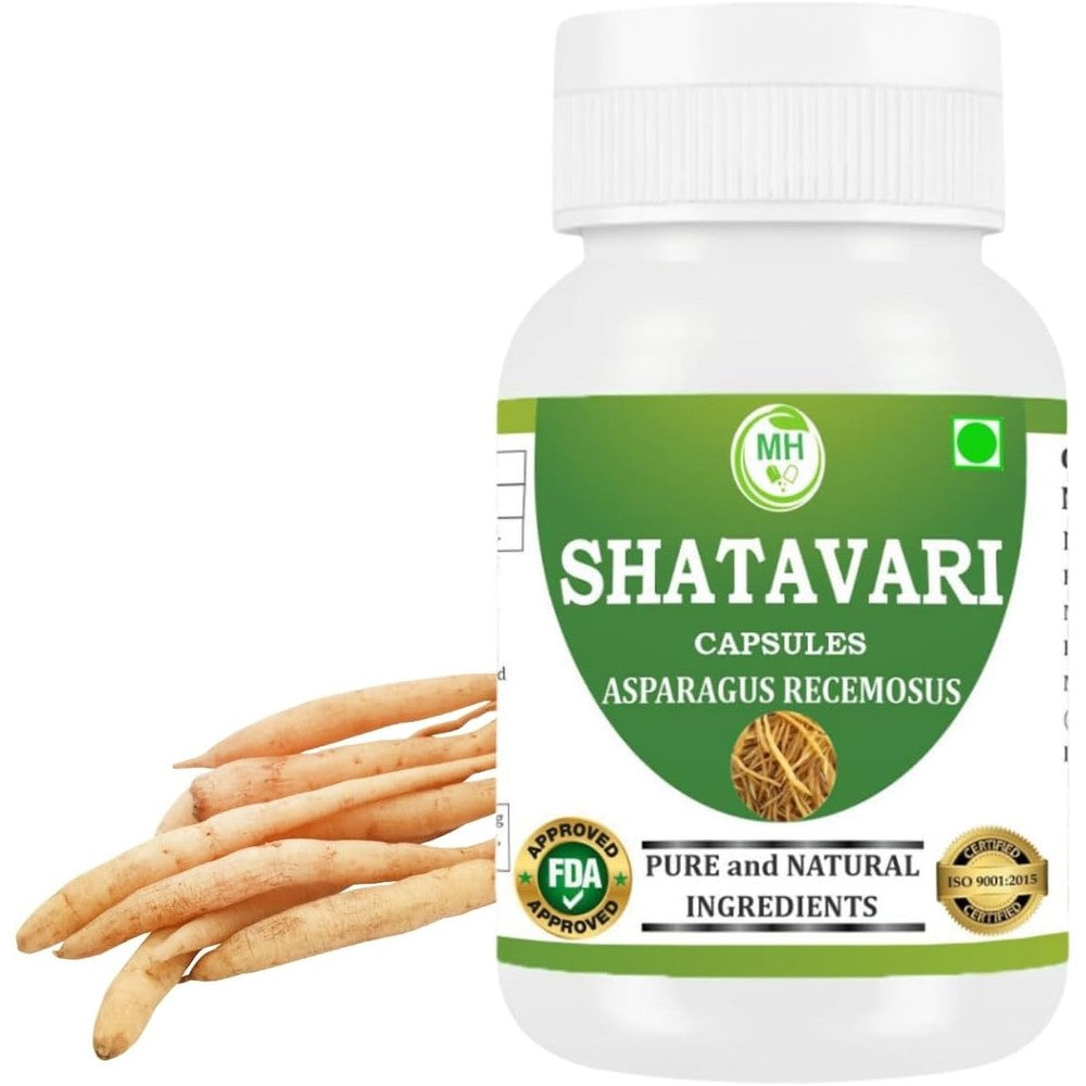 Morsan Healthcare Shatavari 500 Milligrams capsules front view bottle for women's hormonal balance.