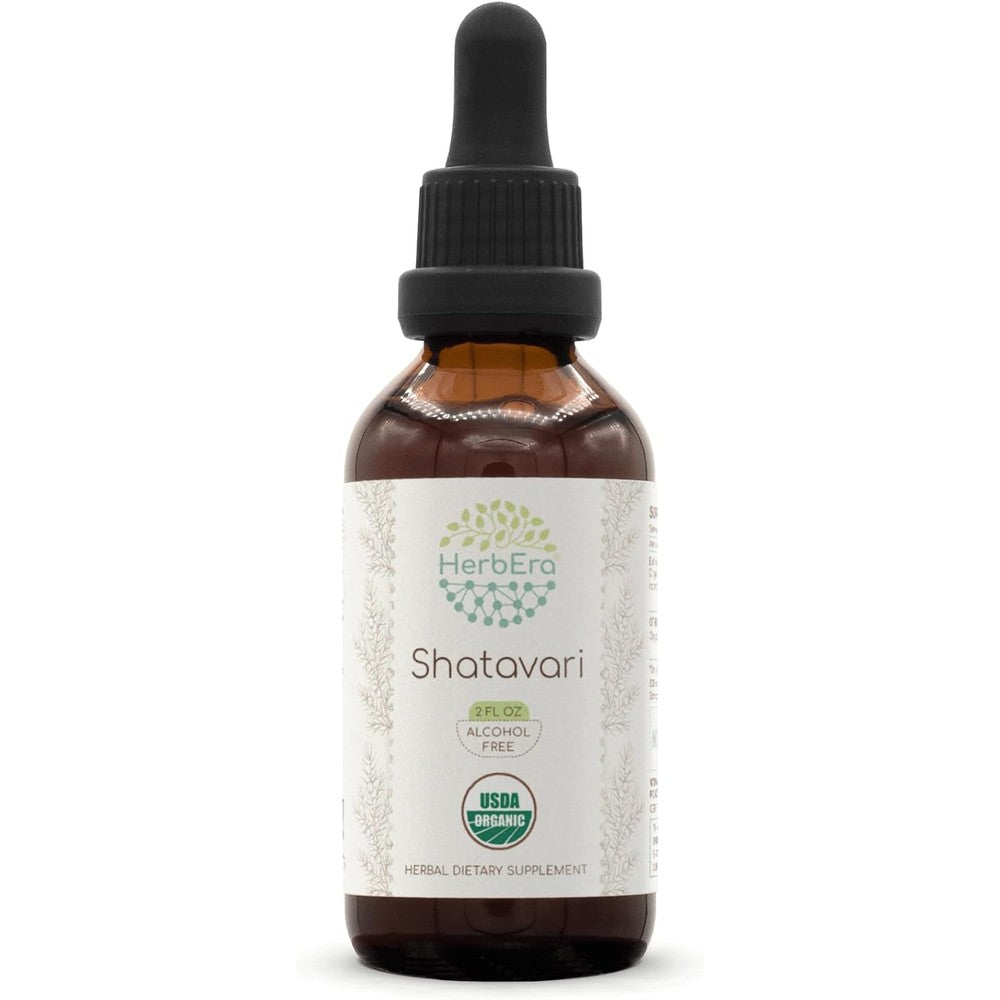 HerbEra Shatavari B60 organic tincture bottle front view for women wellness