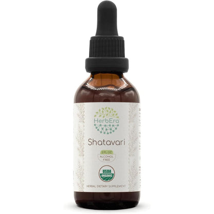 HerbEra Shatavari B60 organic tincture bottle front view for women wellness