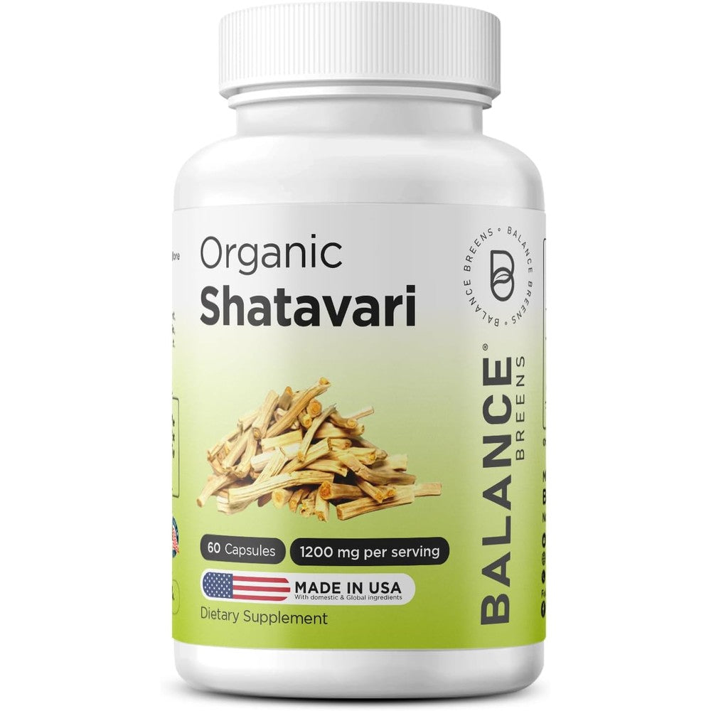 Balancebreens organic shatavari capsules 1200mg supplement vitamins for lactation balance