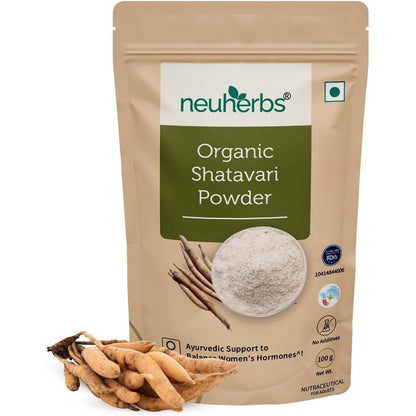 Neuherbs Organic Shatavari Powder 100g front view packaging for hormonal balance