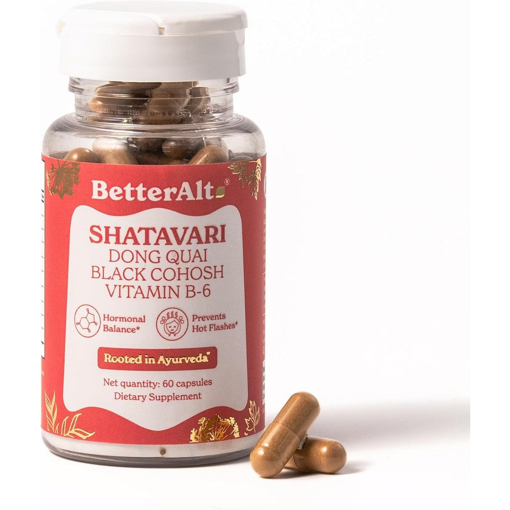 Better Alt Shatavari Capsules front view bottle for menopause support