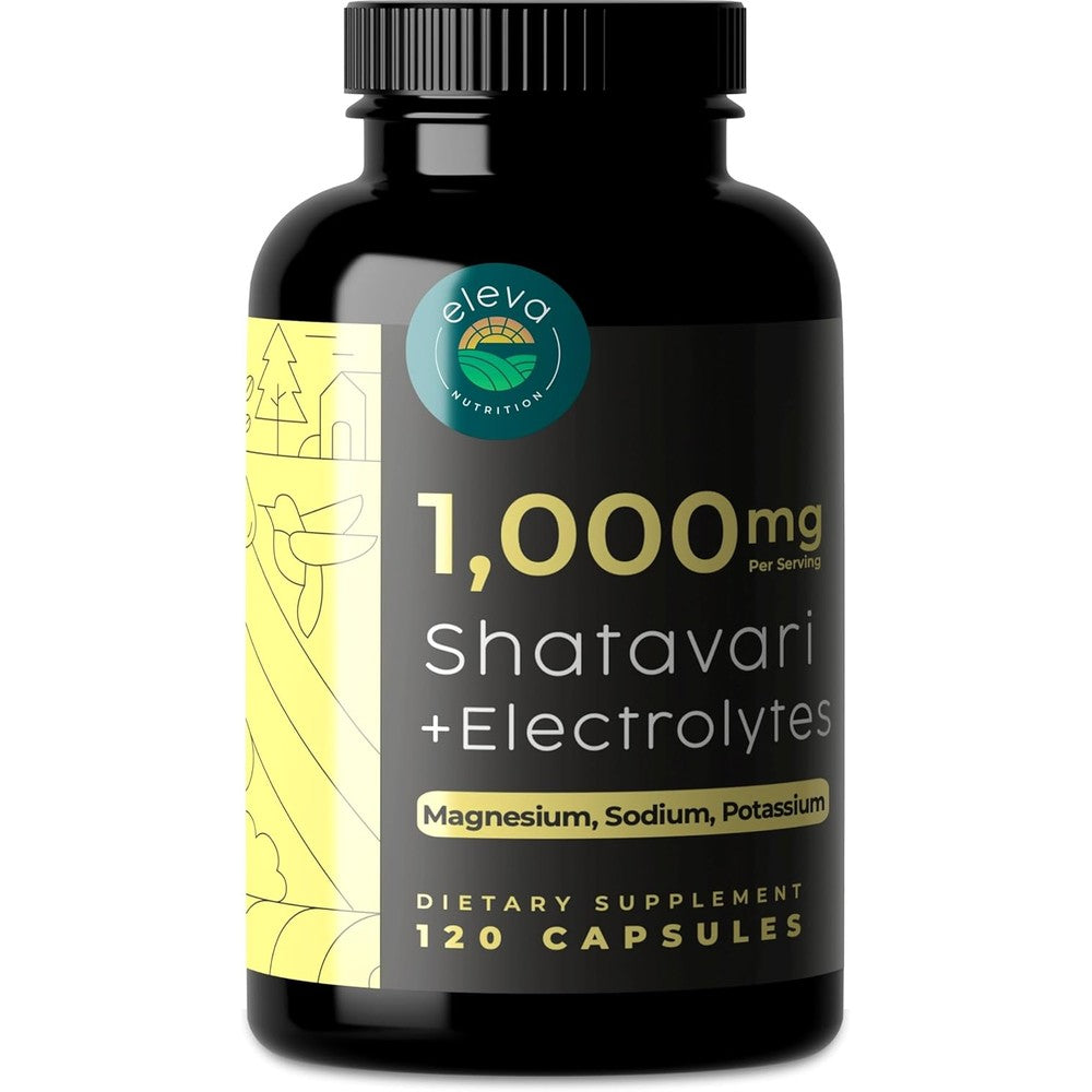 Eleva Nutrition Organic Shatavari front bottle view showing premium packaging.