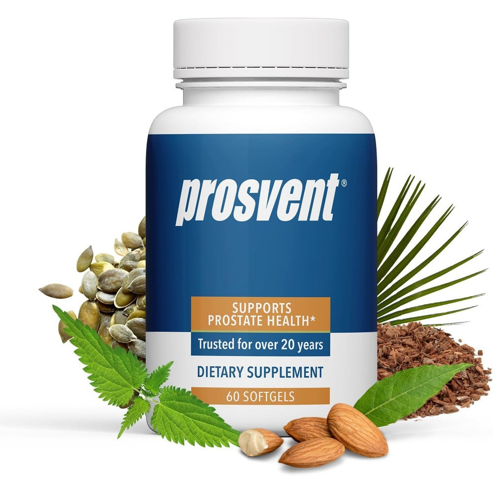Prosvent Natural Prostate Health Supplement front bottle view for male urological health support.