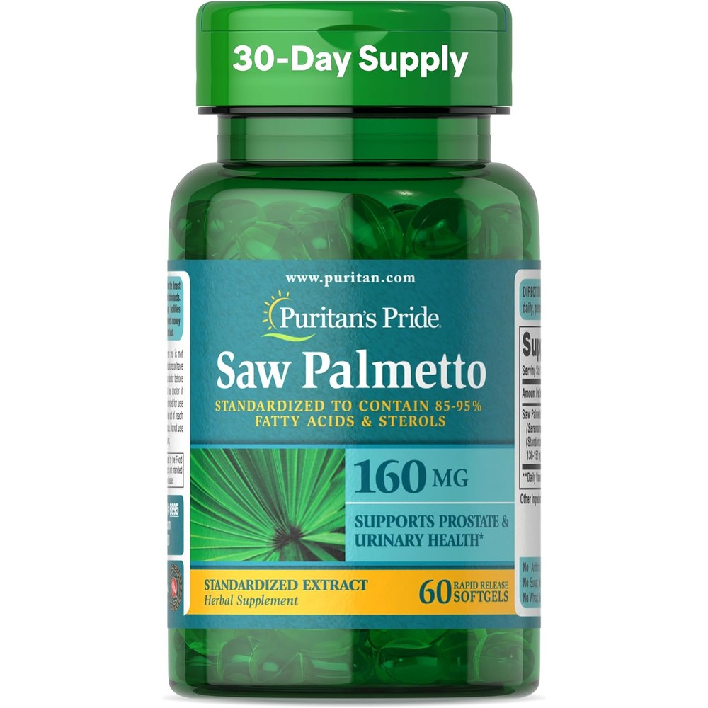 Puritan's Pride Saw Palmetto Extract 160mg bottle front view