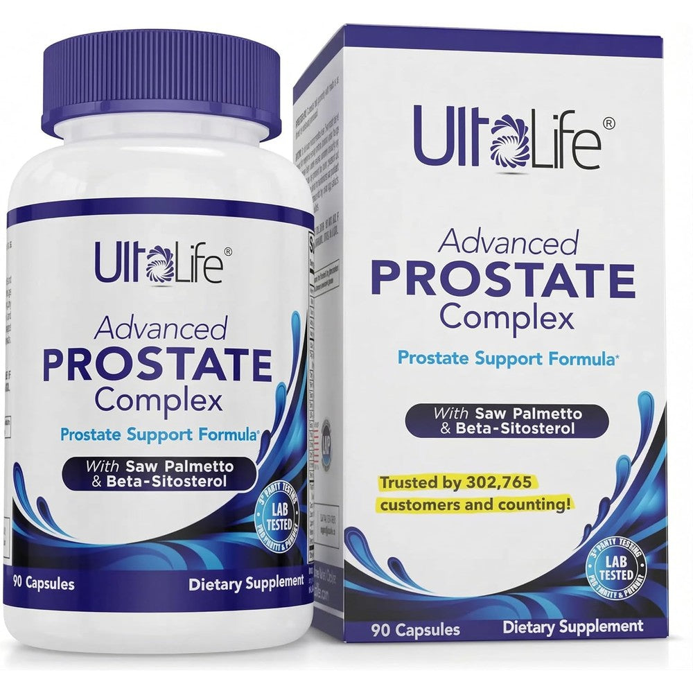 Ultalife Advanced Saw Palmetto Prostate Supplement front view bottle for men's health