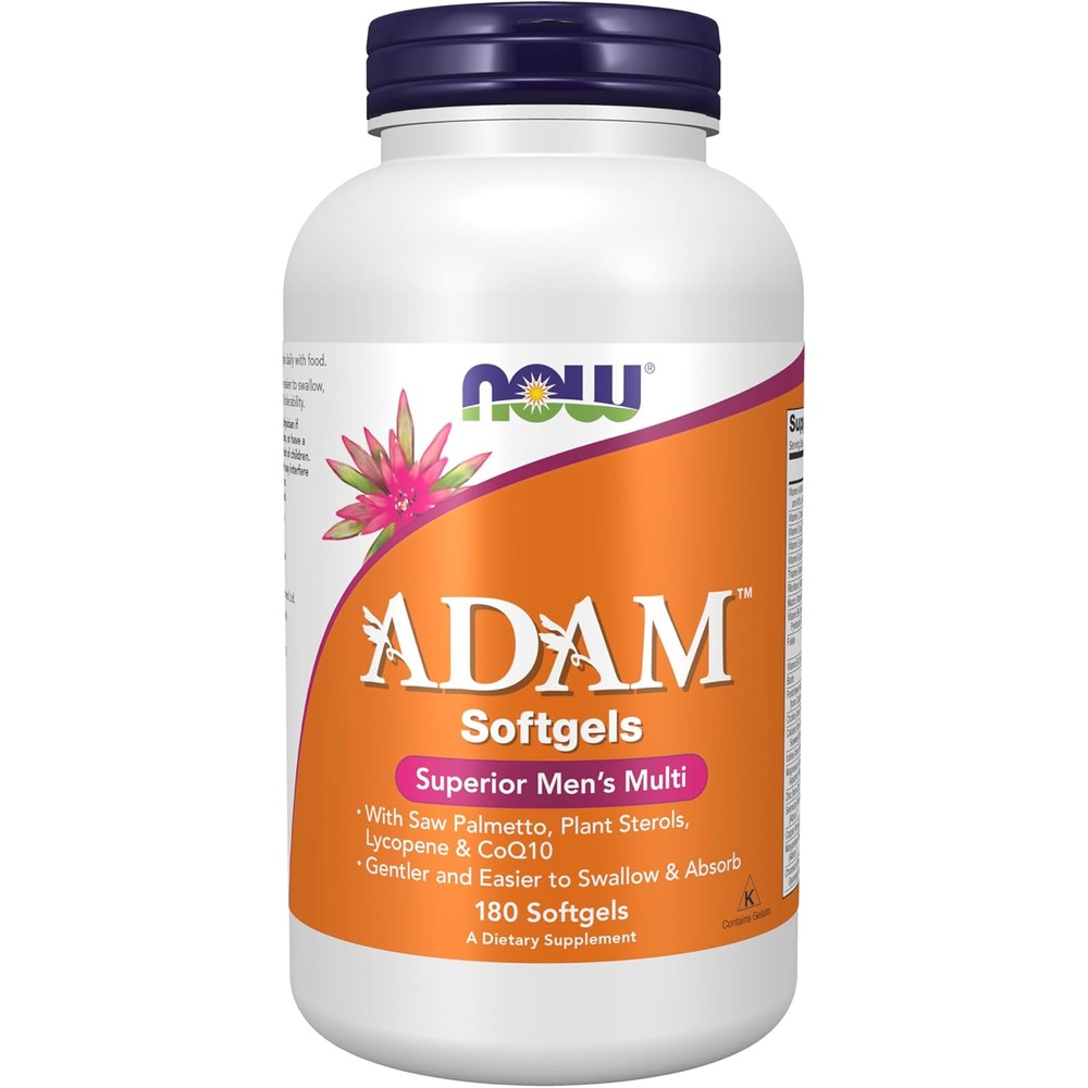 NOW Foods ADAM Superior Men's Multivitamin 180 softgels front bottle view