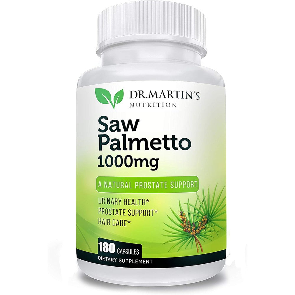 Dr. Martin's Nutrition Saw Palmetto 1000mg 180 capsules front bottle view