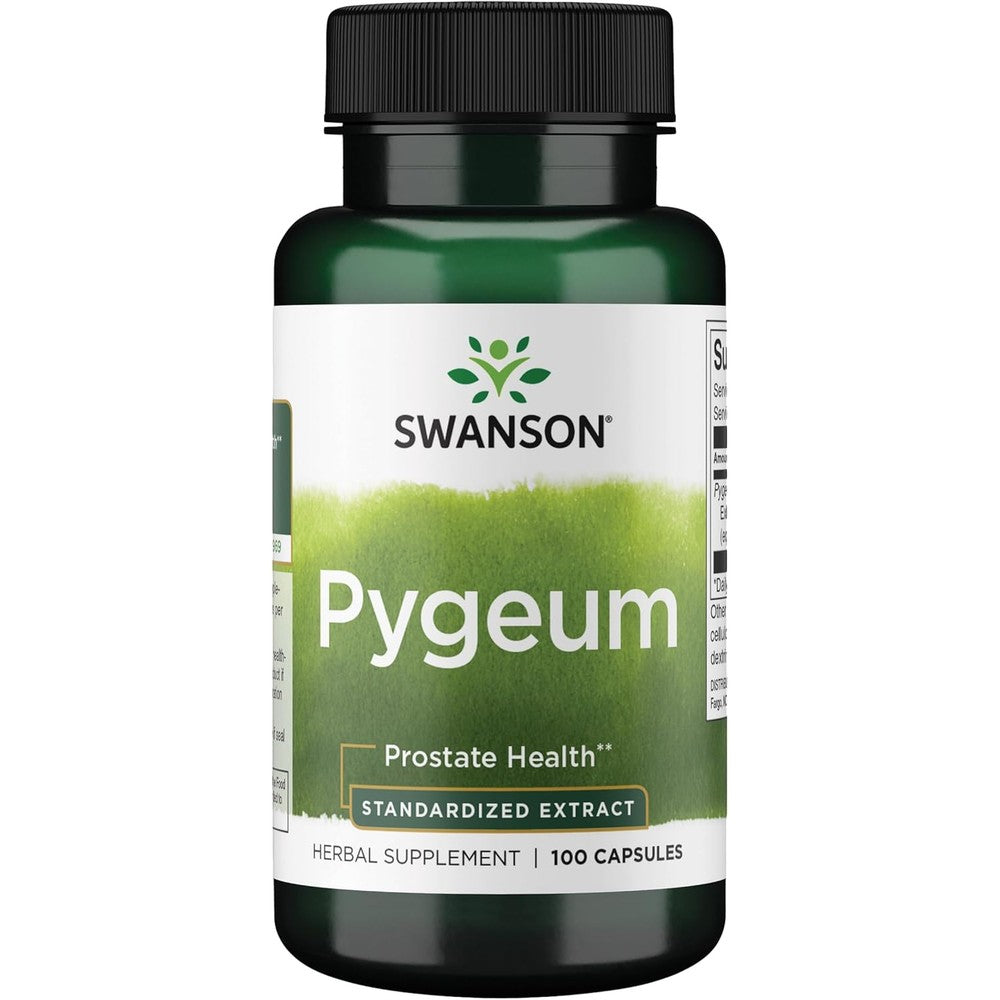 Swanson Pygeum Prostate Health 125mg 100 Capsules front bottle view for male urinary support