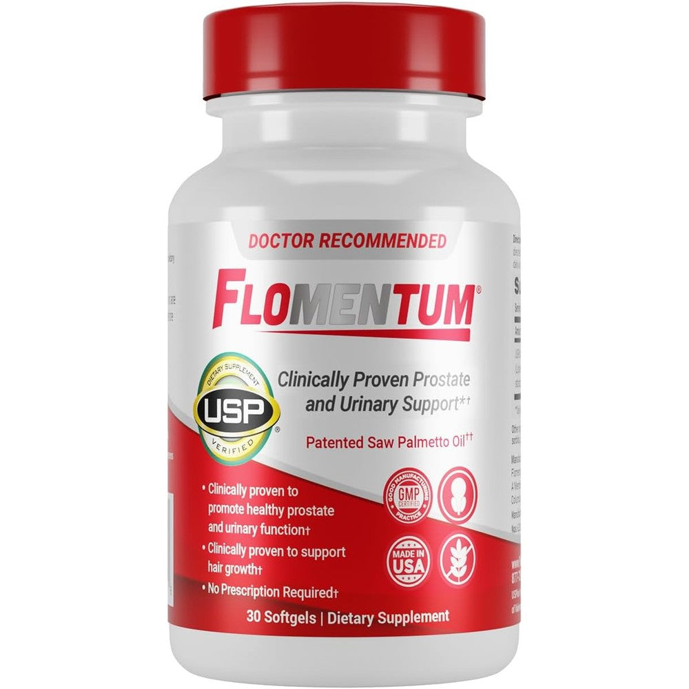 Flomentum Saw Palmetto Prostate Support front bottle view for men health